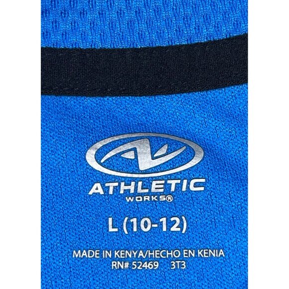 Athletic Works Boys Large 10-12 Dri-Fit Shirt Red & Blue Camouflage Design Short - Picture 8 of 10